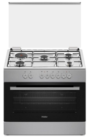 CUISINIERE HAIER MIXTE 5FEUX 90X60 4F A GAZ 1FEUX ELECTRIQUE INOX HCR6041EGS2